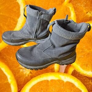 L.L. Bean Men's Gray Insulated Primaloft Pull On Side Zipper Boots Size 8.5‎